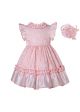 Sweet A-line Ruffle Girls Dress + Handmade Headband