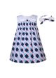 Spring Summer White Bow Girls A-line Dress + Handmade Headband