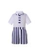 Kids White Short Sleeve Shirt + Black White Striped Shorts