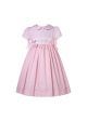 Girls Pink Polka Dots Smocked Dress with Bows