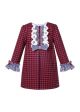 Cute Long Sleeve Fall Back to School A-line Dress for Girls + Handmade Headband