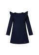 Girl Simple Dark Blue A-line Long-Sleeves Dress