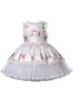 Girls Yellow Floral Sleeveless Lace Puffy Dress