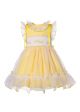 Girls Yellow Organza Sleeveless Smocked Dresses