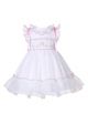 Girls Organza White Smocked Dresses