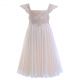 Girls Summer Pink Embroidery Tulle Wedding Dress 813
