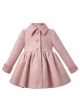 Winter Girls Nude Collar Button Coat