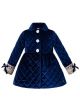 Royal Blue Diamond Pattern Winter Girls Coat