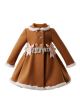 Sweet Solid Khaki Girls Coat with Lace and Bows