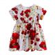 Floral Pattern Toddler Girls Red Flower Dresses 681F