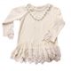 Beige Lace Long Sleeve Casual Girl Dress GT80720-4