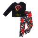 Fashion Girl Flower Suits Rose Printed Tops 74F