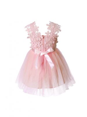 Lace Floral Princess Girls Party Dress