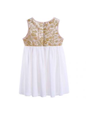 Summer Girls Sleeveless Flower Printed O-neck Dress 730F