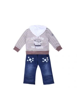 Autumn Striped Boys Cotton Clothing Set 8