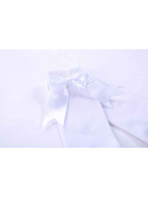 Girls White Socks With Handmade Bow-knot 