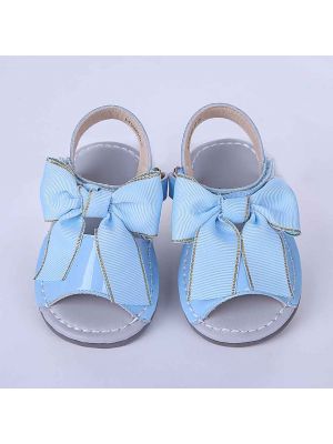Blue Cute Girls Sandals Shoes With Handmade Bow-knot