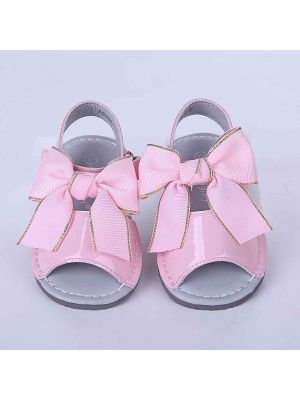 Pink Cute Girls Sandals Shoes With Handmade Bow-knot