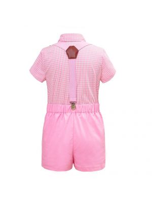 (ONLY Left 2Y 5Y 6Y ) Pink Grid Boy Clothing Set