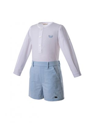 New Boys Clothing Sets White Shirt + Blue Short Cotton Boys Wear                   