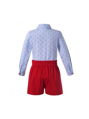 Baby Kids Boutique Boys Clothing Sets Character Shirt + Red Shorts