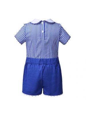 (ONLY 8Y Left) Blue Stripe Boy Clothing Set 