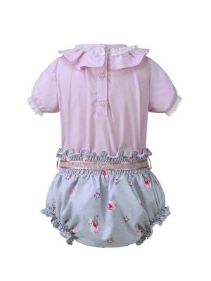 Toddler Girl Purple Flower Clothing Set-B164