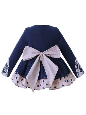 Latest Dark Blue Baby Girls Princess Clothing Set B353