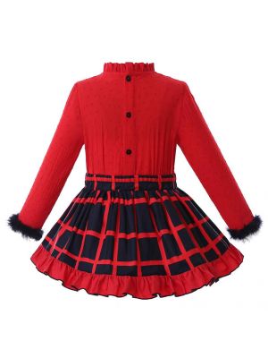 Red Plaid Girl Clothing Sets