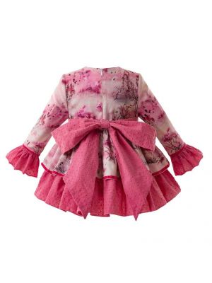 Spanish Flower Baby Girl Clothing Set With Bonnet B360