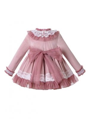 3 Pieces Lace Knitted Velour Fabric Babies Autumn Dress + Cotton Shorts + Bonnet