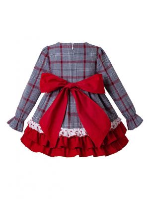 3 Pieces Autumn Ruffle Babies Party Layered  Dress + Bloomers + Hat