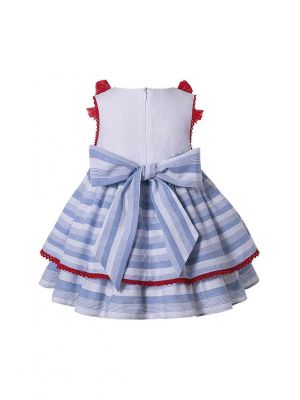 3 Pieces Babies Summer Lace Preppy Style Dress With Bows + Cute Bloomers + Hat