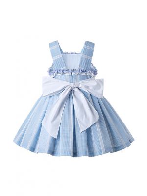 Light Blue Summer Girls Ruffles Girls Boutique Dress + Hand Headband