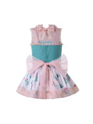 Light Pink Pattern Printed Lolita Style Princess Dress + Hand Headband