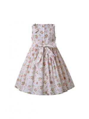 Floral Smocking Pleated Dress