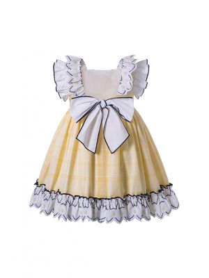 Spring Easter Vintage Boutique Plaid Girls Dress + Hand Headband