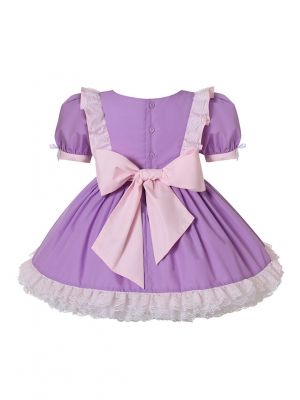 New Purple Fluffy Girls Dress for Easter Ramadan + Handmade Headband