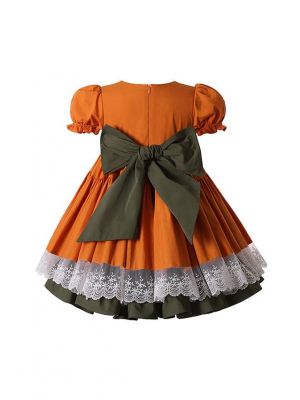 Halloween Pumpkin Pattern Orange Dress