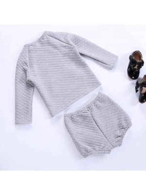 Grey Autumn Full Sleeve Children Clothing Sets 1099