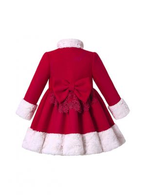 Autumn & Winter Girl Red Single-Breasted Coat