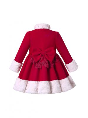 (UK Only) Autumn & Winter Girl Red Single-Breasted Coat
